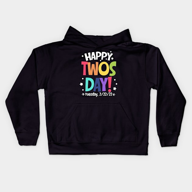 Happy 2/22/22 Twosday Tuesday February 22nd 2022 Numerology Kids Hoodie by ZimBom Designer